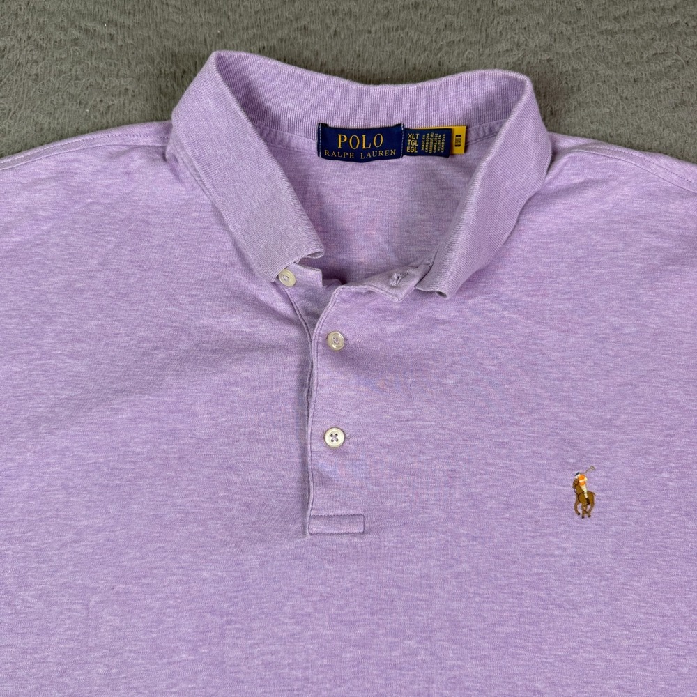 Polo Ralph Lauren Shirt Mens XLT Purple Classic Fit Flesh Pony Pima Soft Touch
